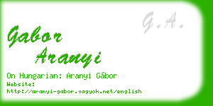 gabor aranyi business card